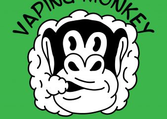 Vaping monkey. Vector t-shirt design
