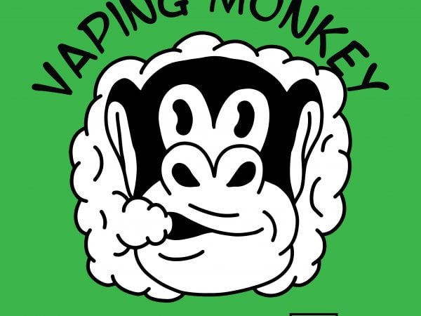 Vaping monkey. vector t-shirt design