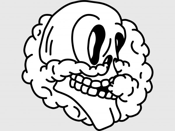 Smoking skull. vector t-shirt design
