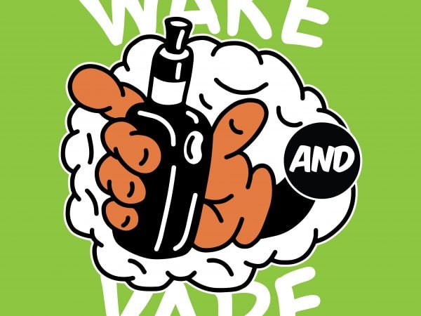 Wake and vape. vector t-shirt design