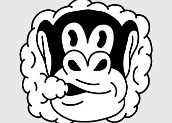 Smoking monkey. Vector t-shirt design