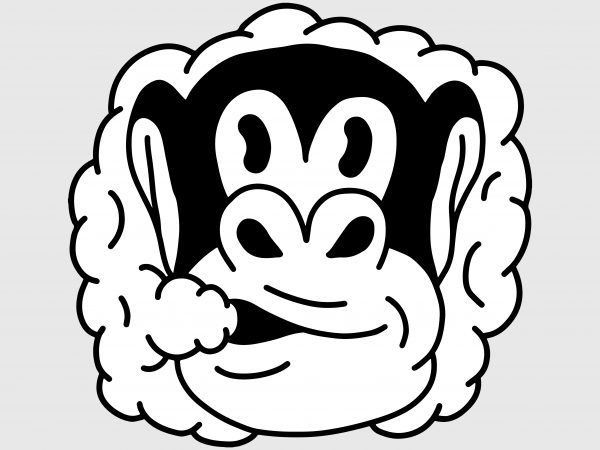 Smoking monkey. vector t-shirt design