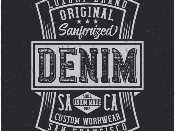 Denim label. vector t-shirt design