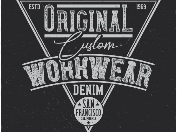 Denim label. vector t-shirt design