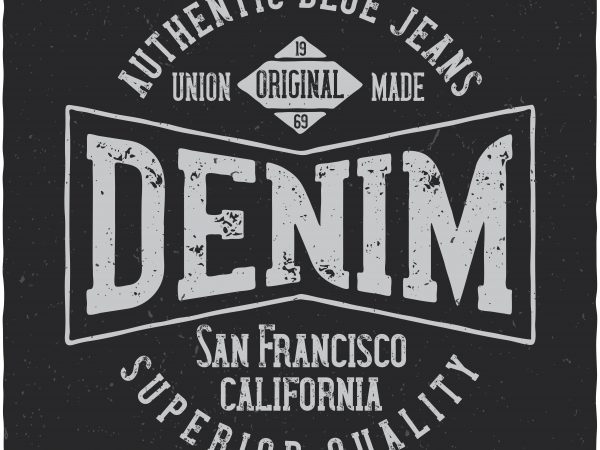 Denim label. vector t-shirt design