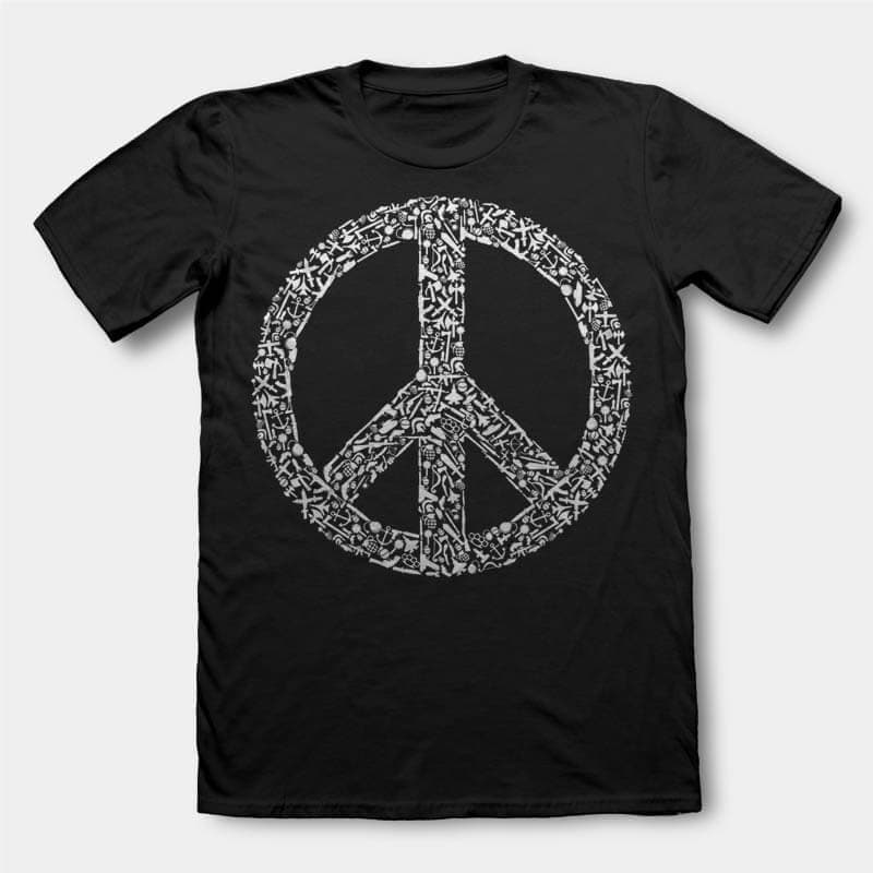 War Peace Vector t-shirt design t-shirt designs for merch by amazon