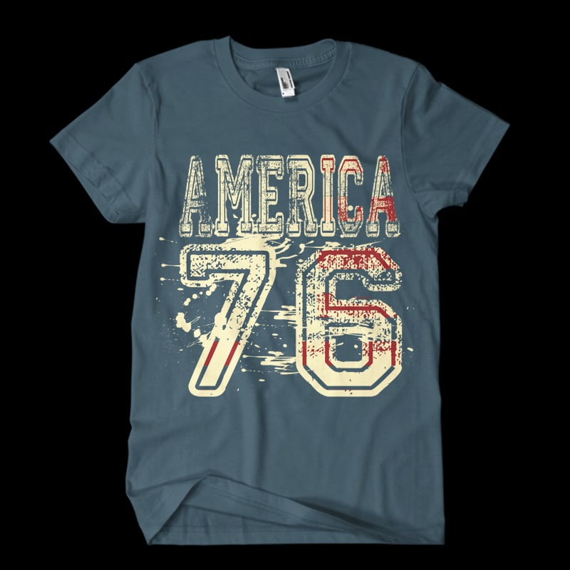 America 76 t shirt design graphic