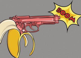 Banana gun vector t-shirt design template