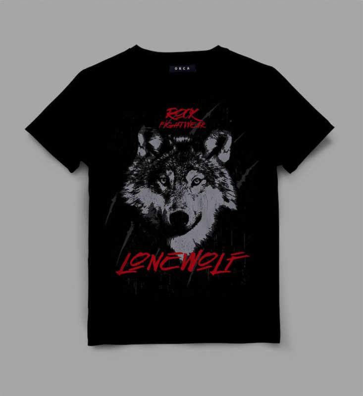 Wolf Fightwear t-shirt design t shirt designs for printful