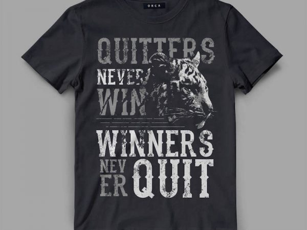 Tiger quitter vector t-shirt design
