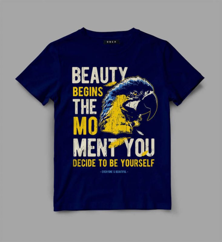 Bird Macaw Graphic tee design t shirt designs for printify