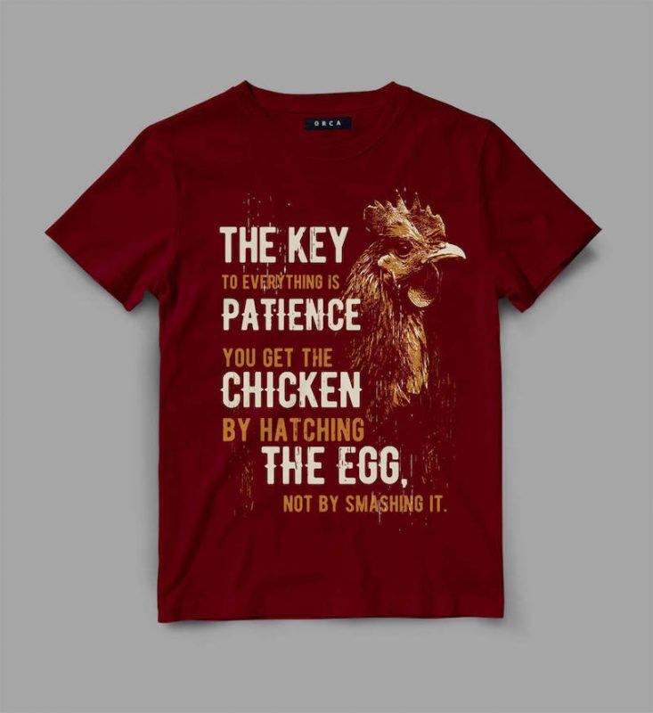 Chicken patience Vector t-shirt design t shirt designs for printify