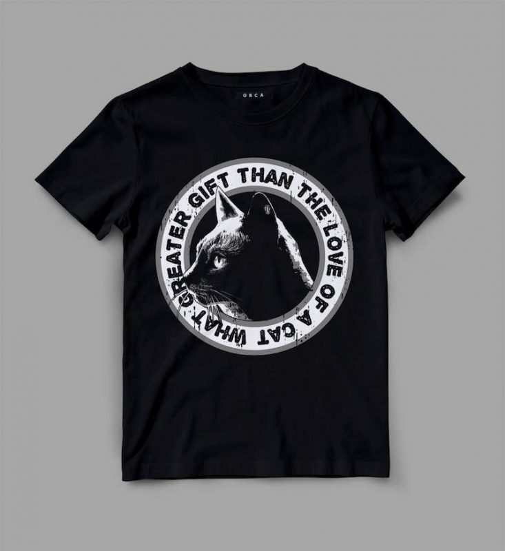 Cat t shirt design template tshirt-factory.com