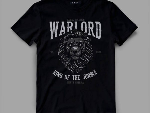 Lion 2 warlord graphic tee design