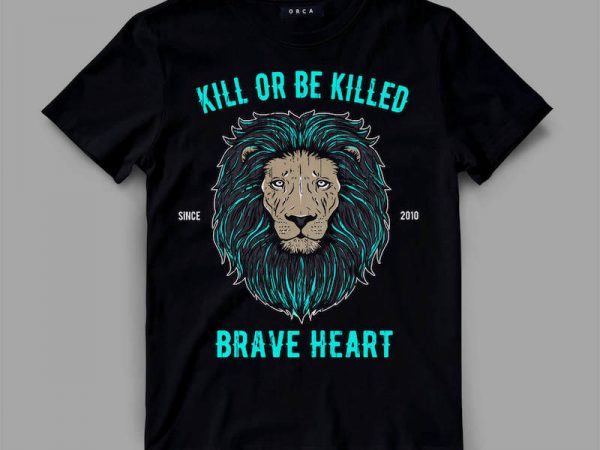 Lion 3 braveheart graphic tee design