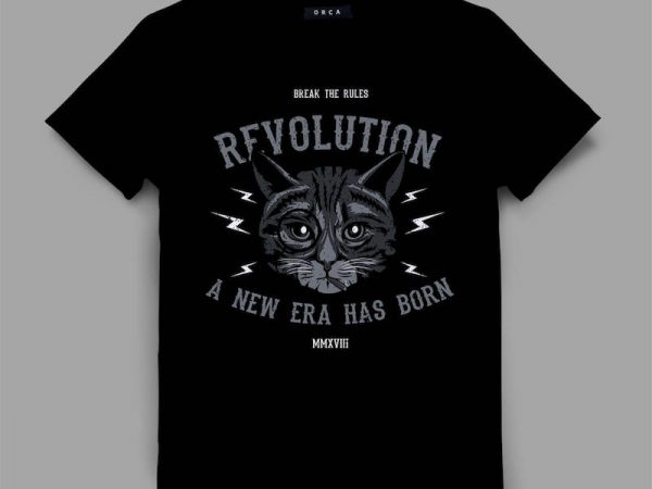 cat 2 revolt Graphic tee design