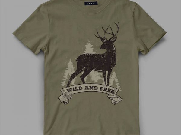 Deer 2 rib vector t-shirt design