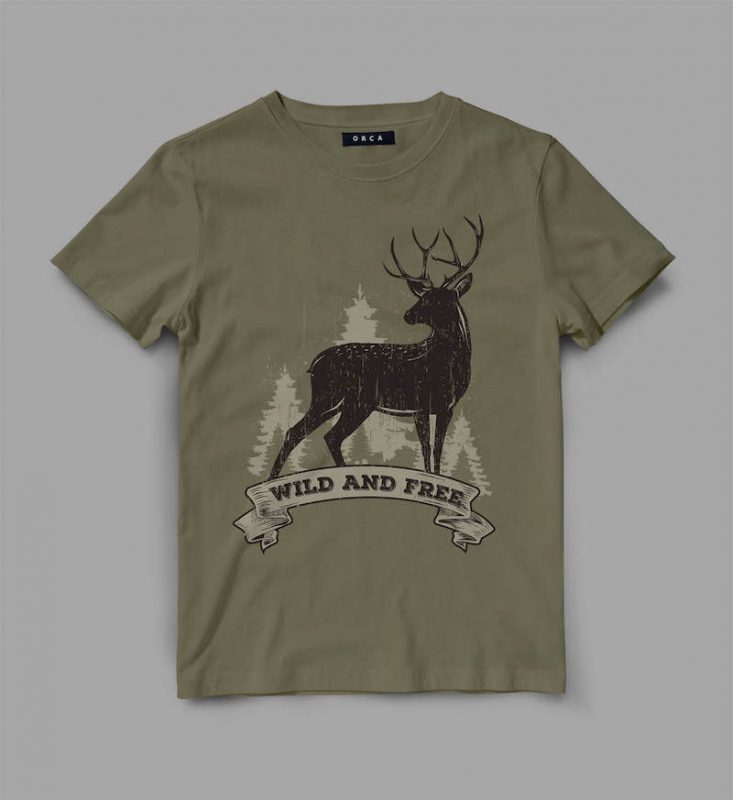 deer 2 rib Vector t-shirt design tshirt-factory.com