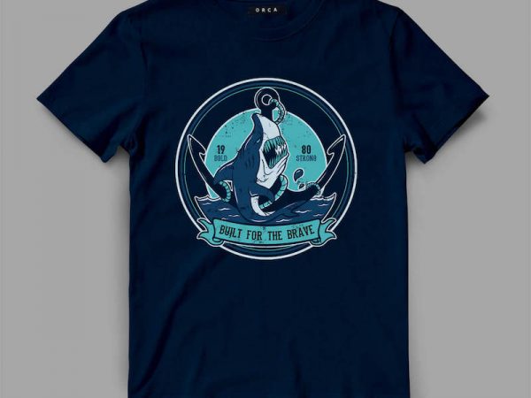 Shark 1 anch vector t-shirt design Shark 1 anch vector t-shirt design