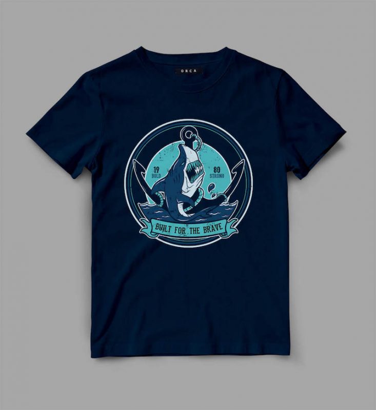 shark 1 anch Vector t-shirt design tshirt-factory.com