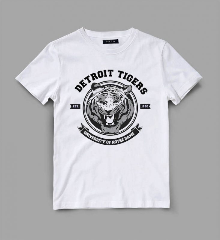 tiger 3 detroit Vector t-shirt design tshirt-factory.com