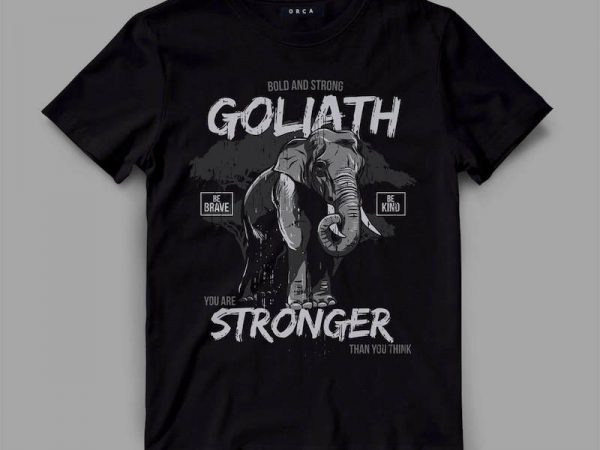 Elephant 2 goliath graphic tee design