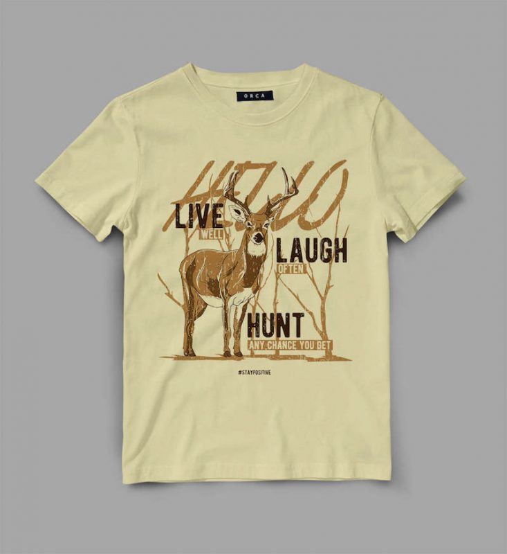 deer 3 livelaugh Graphic tee design tshirt designs for merch by amazon