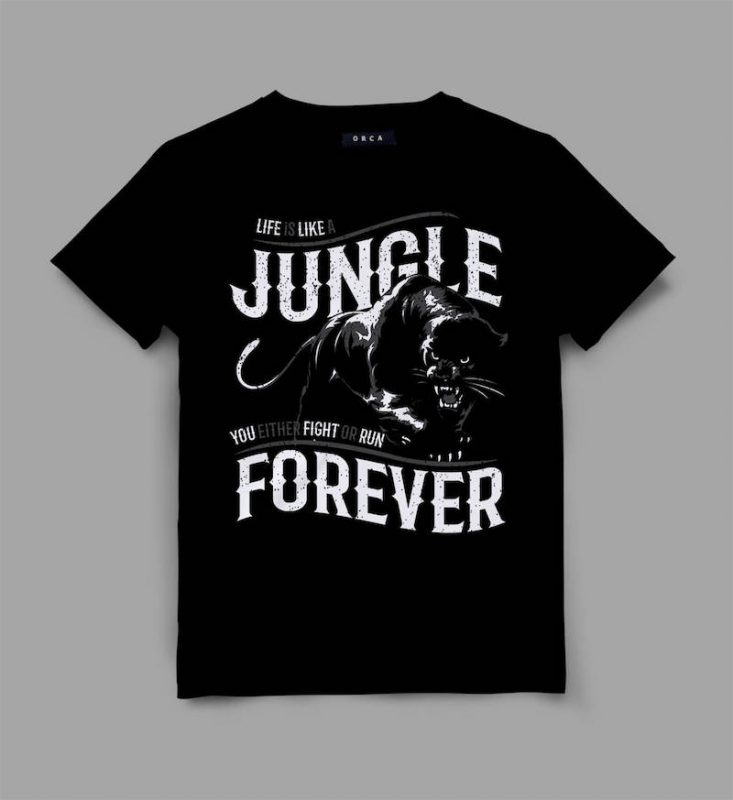 panther 2 jungle Vector t-shirt design tshirt designs for merch by amazon