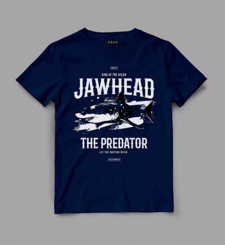 shark 2 jawhead Vector t-shirt design t shirt designs for printful