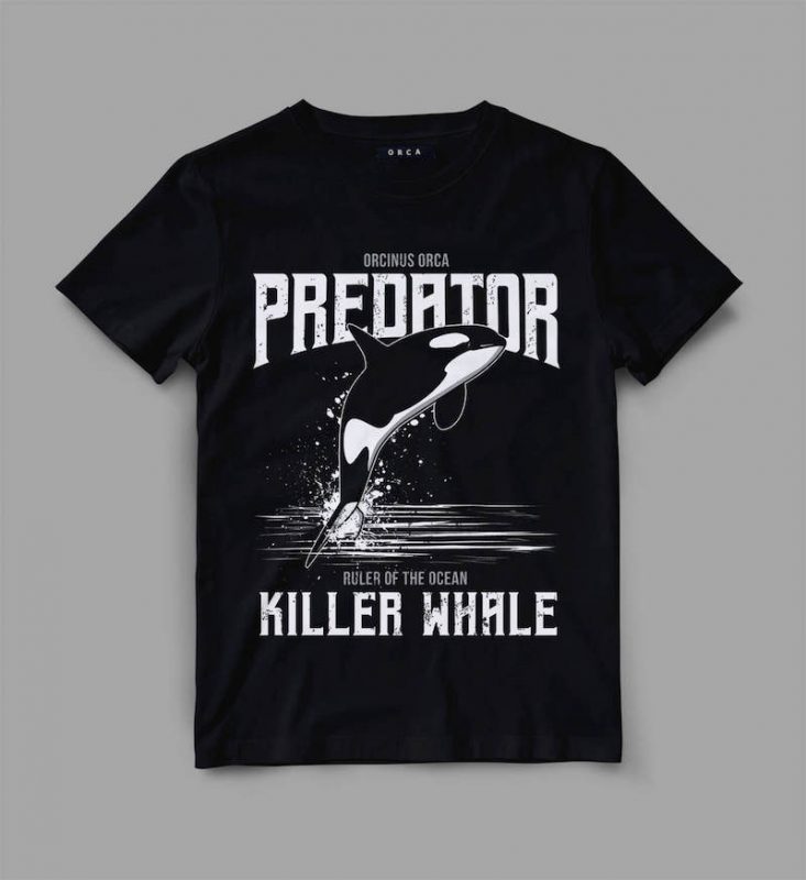 orca 1 predator Vector t-shirt design t shirt designs for printful