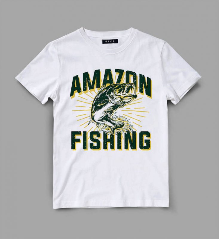 fish 3 fishing Vector t-shirt design t shirt designs for printful
