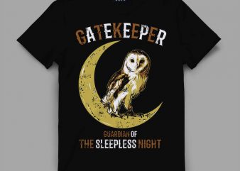 owl 2 gate Vector t-shirt design