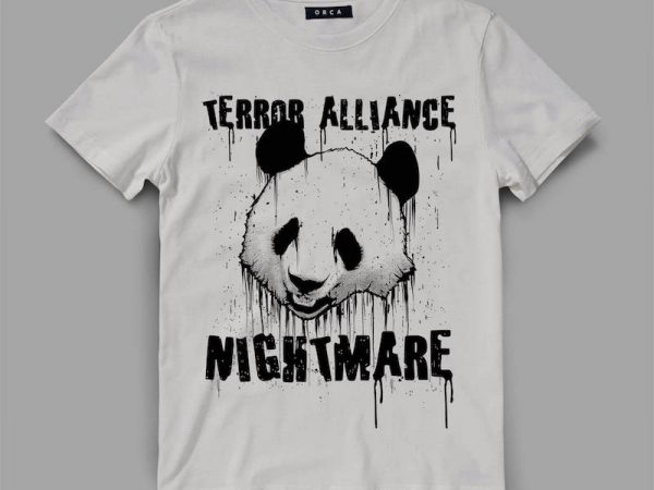 Panda terror vector t-shirt design