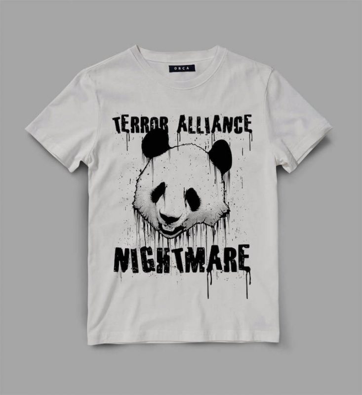 Panda Terror Vector t-shirt design t shirt designs for teespring