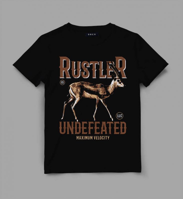 gazelle rustler Vector t-shirt design vector shirt designs