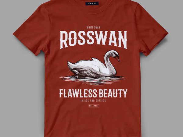 Swan beauty vector t-shirt design