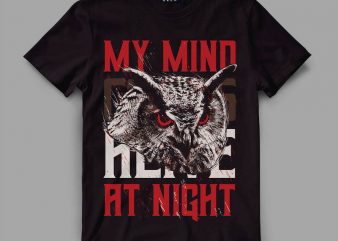 owl 3 night Vector t-shirt design