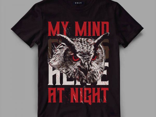 Owl 3 night vector t-shirt design