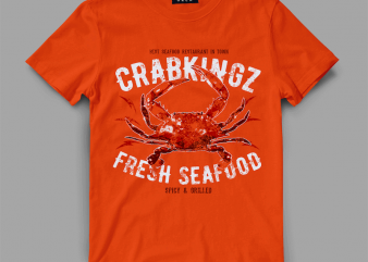 crab seafood Vector t-shirt design