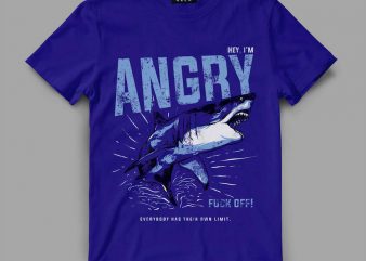 Shark Angry Vector t-shirt design