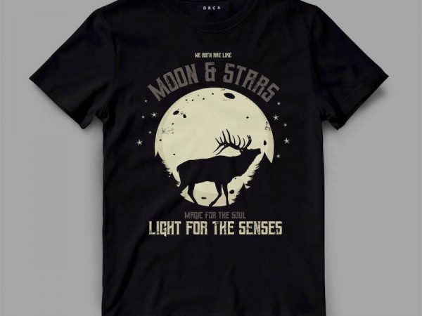 Deer moon vector t-shirt design