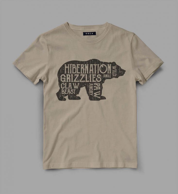 Bear Hiber Vector t-shirt design tshirt-factory.com