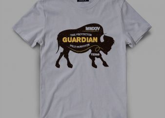 bison 1 guardian Vector t-shirt design
