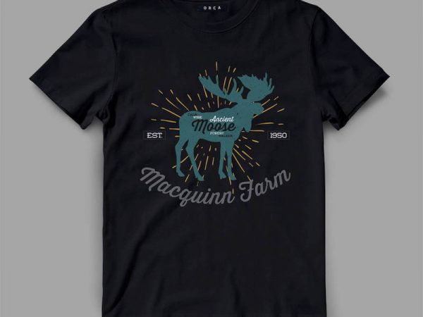 Moose 1 farm graphic tee design