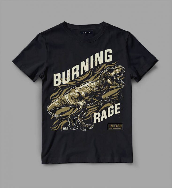 trex rage Vector t-shirt design tshirt designs for merch by amazon