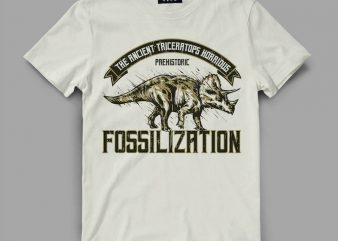 Triceratops Fossil Vector t-shirt design