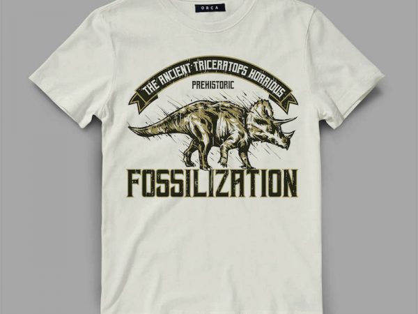 Triceratops fossil vector t-shirt design