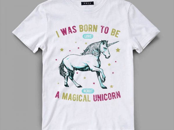 Magical unicorn vector t-shirt design