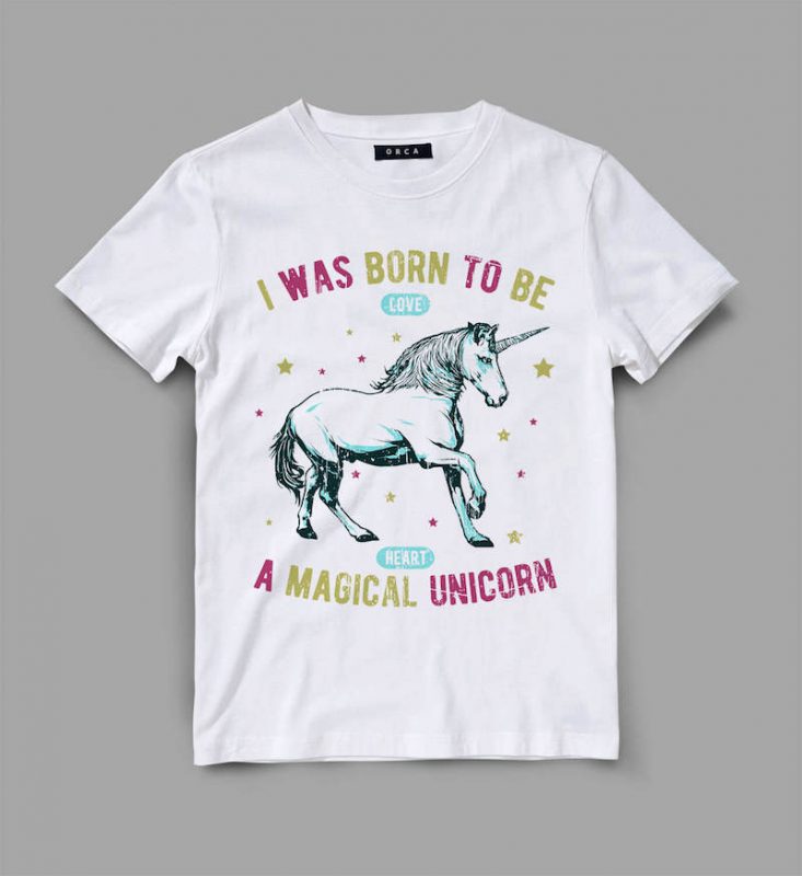 Magical Unicorn Vector t-shirt design t shirt designs for sale