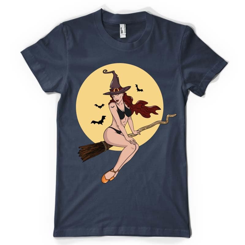 Sexy witch t shirt designs for printify